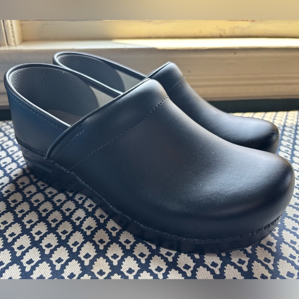 Dansko Black Leather Clogs